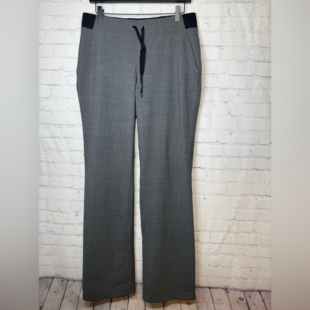 Athleta size 10T wool blend Midtown trousers in charcoal gray & black